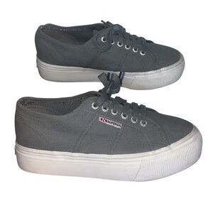 Superga Gray Platform Sneakers